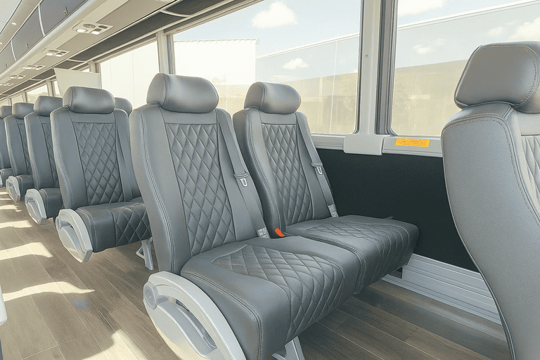 interior of Arlington Coach Bus Service charter bus