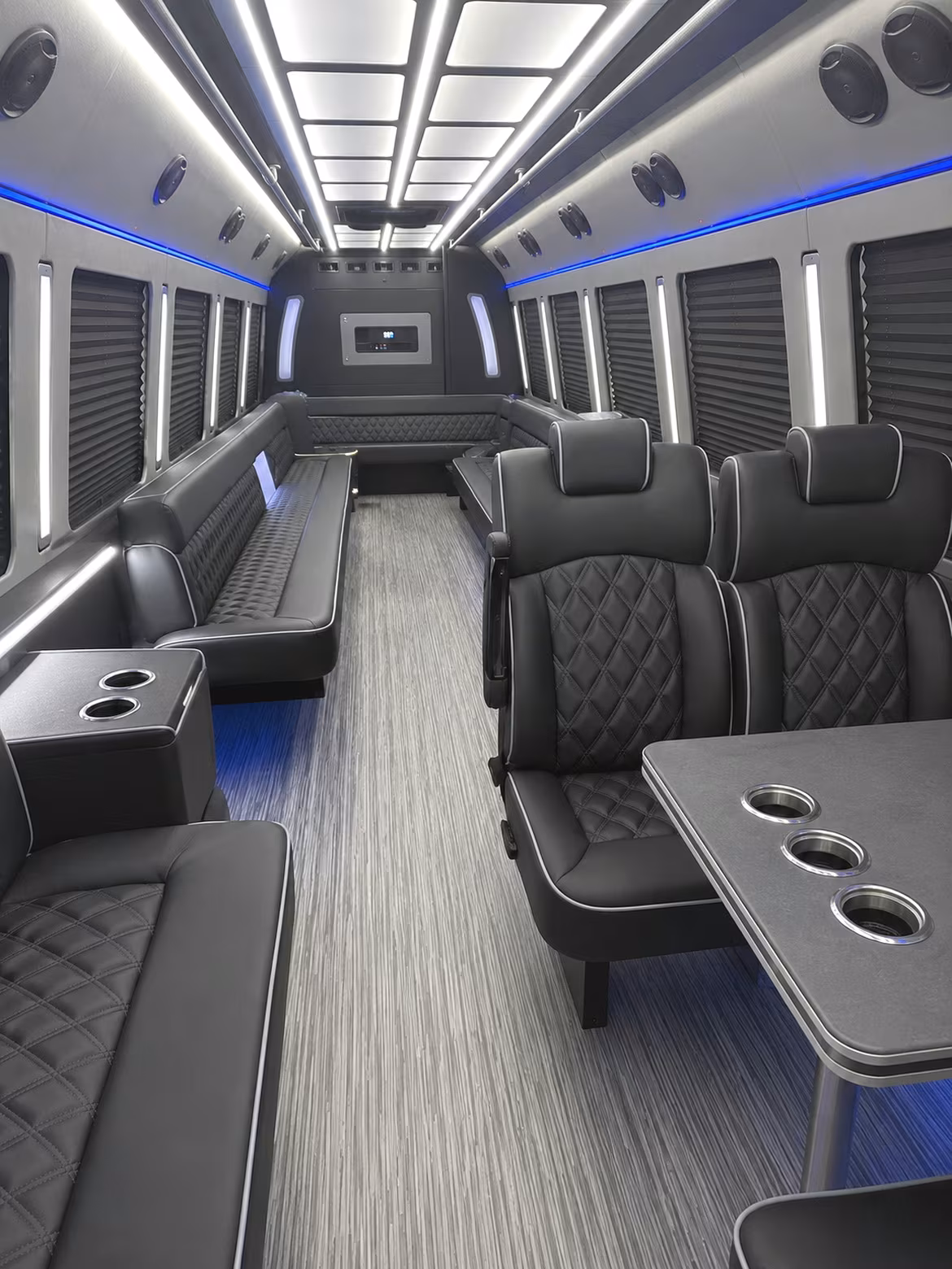 arlington 25 passenger party bus inside