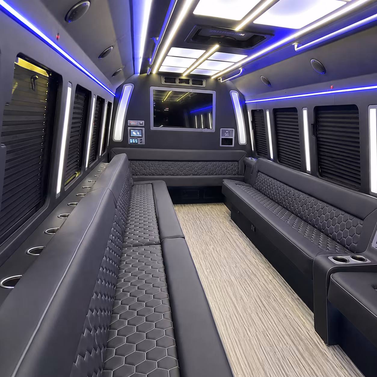 arlington 40 passenger party bus inside