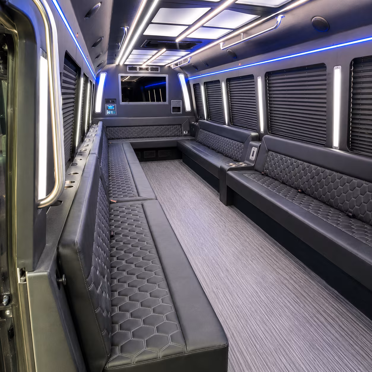 arlington 40 passenger party bus interior