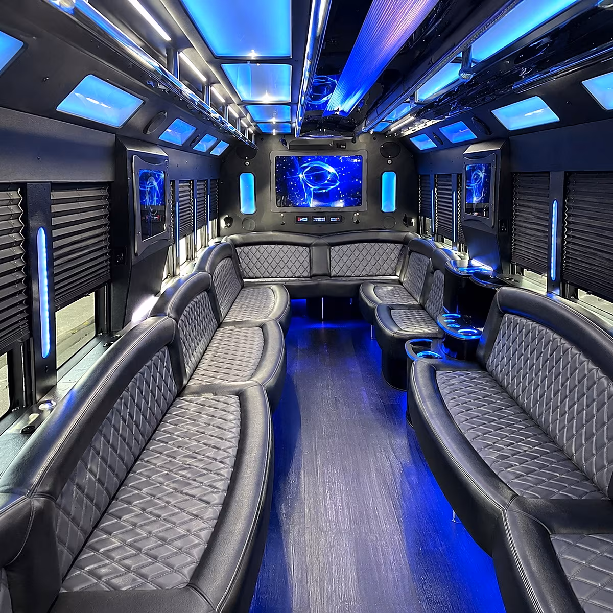 arlington 50 passenger party bus interior