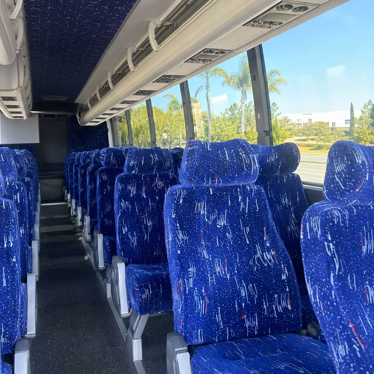 arlington 56 passenger charter bus inside