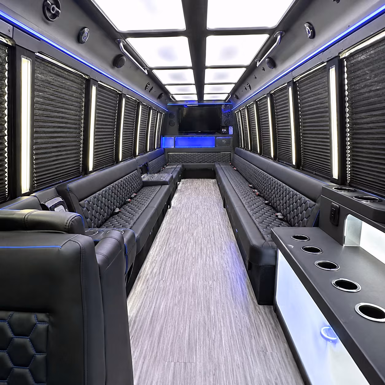 arlington party bus rental interior